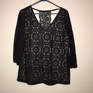 Black and Tan lace top